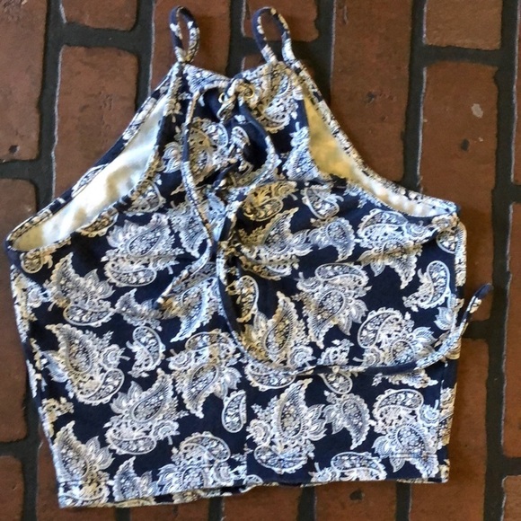 Women’s Lace up paisley tank top small - Picture 1 of 3